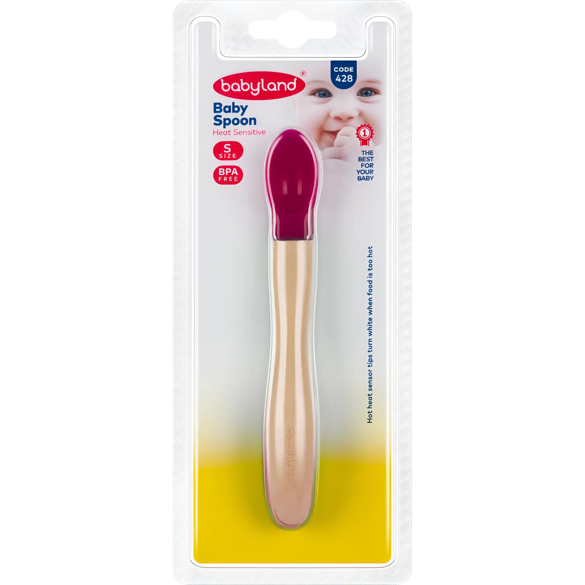 428-babyland-thermal-silicone-spoon-Peach-Color-size-1.webp قاشق بی بی لندسیلیکونی حرارتی - Image 1